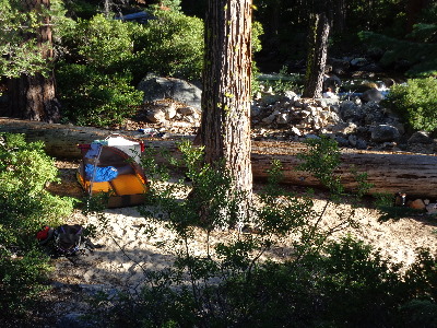 Campsite on the River at Return Creek.