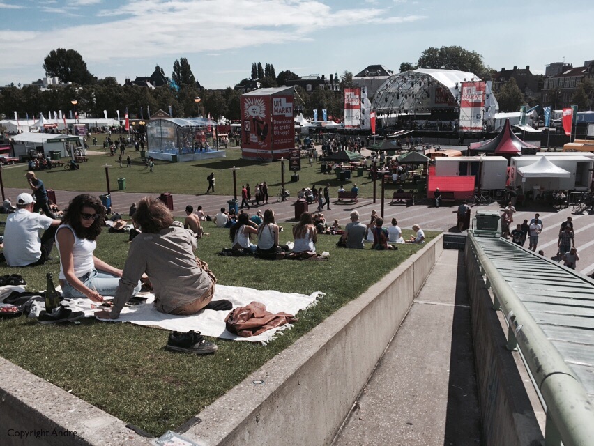 In the adjacent Museumplein they were having a festivle of sorts with local performers on the stage in the background.