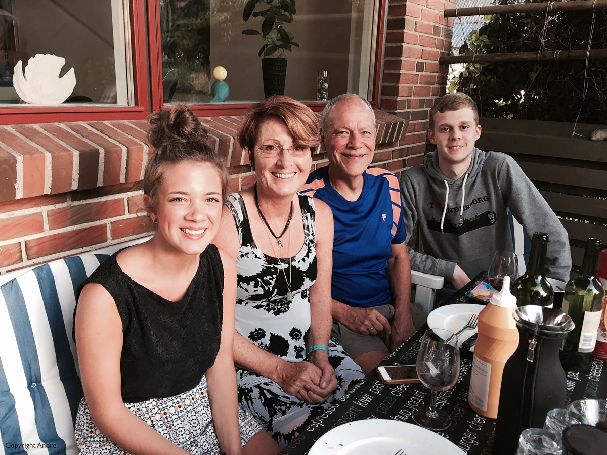 Cecelia, Rose, Andre & Theis at Alvaro's & Inger's house.