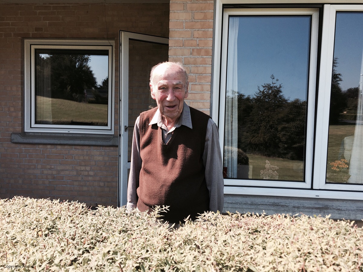 My dear father in front of his little flat.