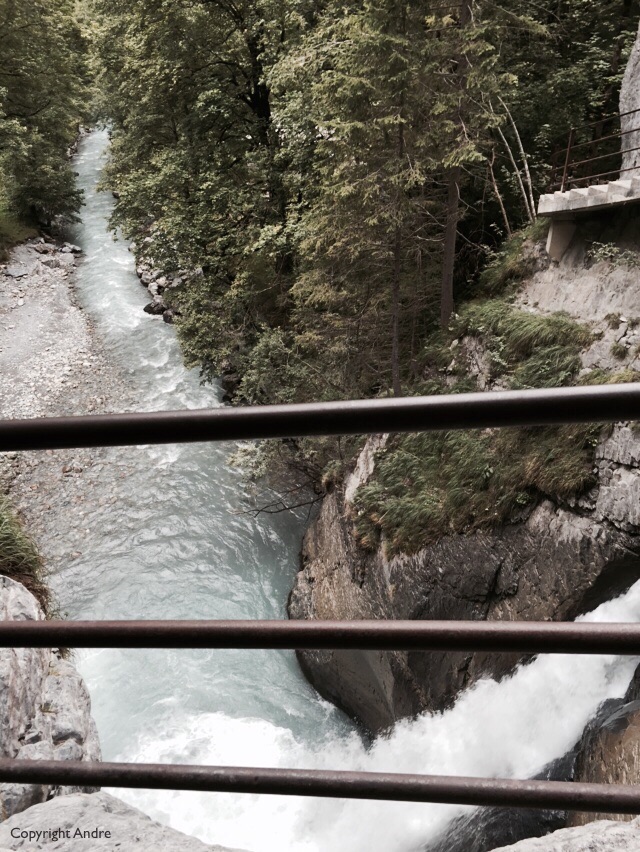 Exit point where the falls run into the valley.