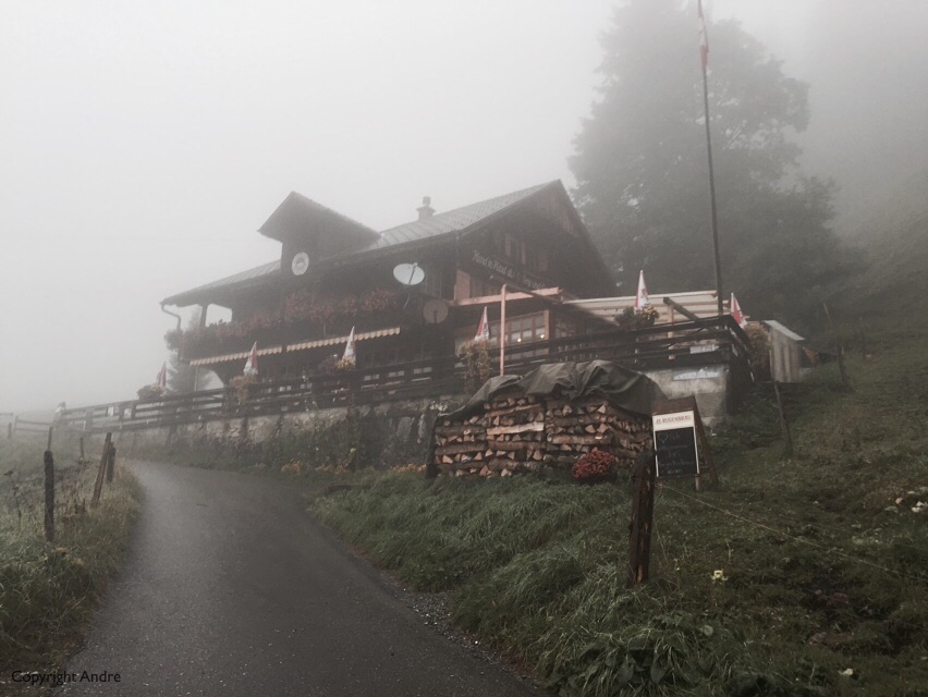 Goodbye to our Griesalp hostel, it was nice while the weather was good.
