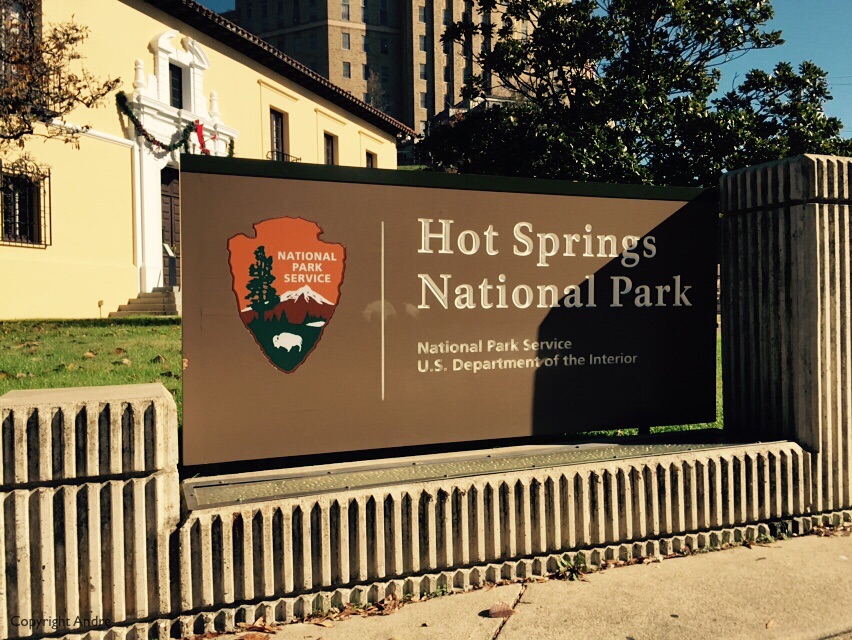 Like it says: Hot Springs National Park
