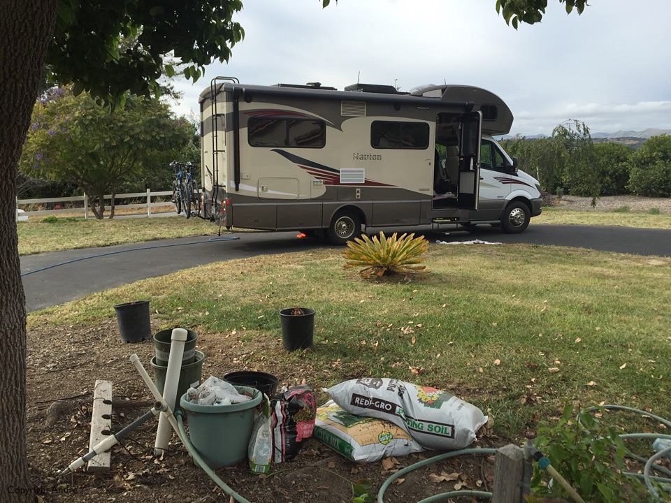 Driveway camping in Arroyo Grande.