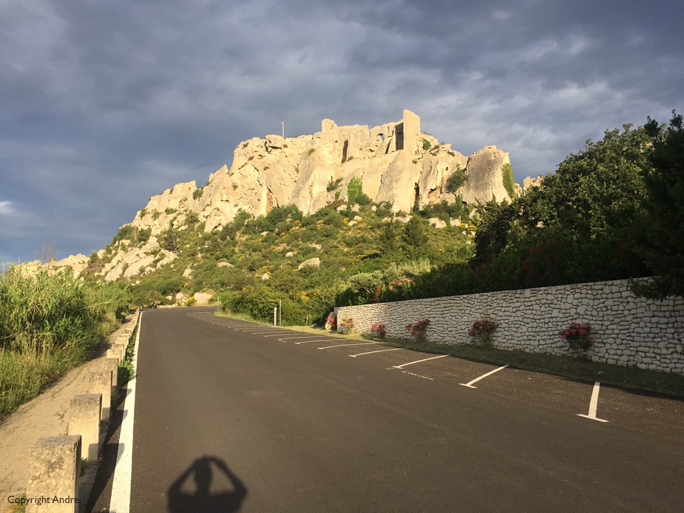 Morning light on the walls of Les Baux.