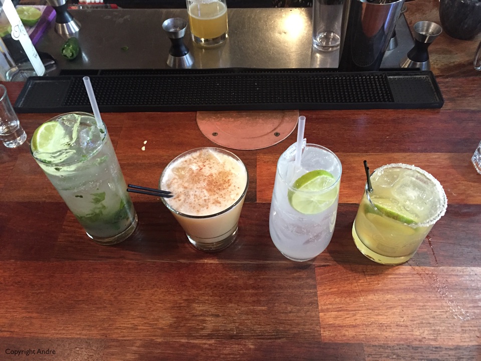 Mojito for Rose, Painkiller for Andre, Sonic for Ross & Daquire for Susan.
