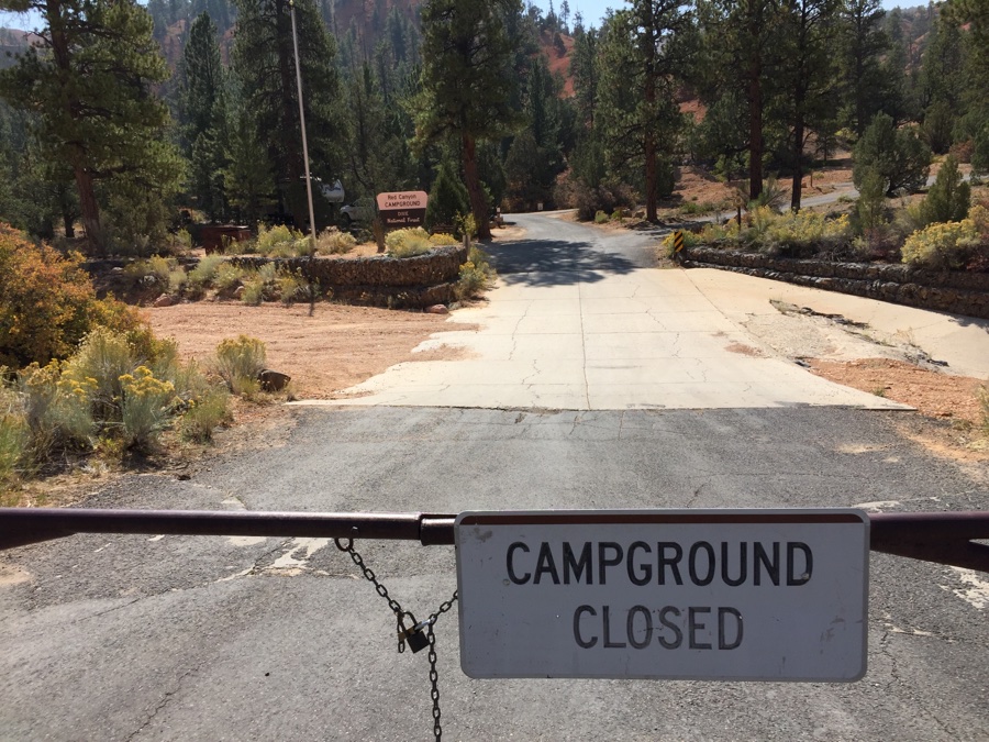 Our preferred Red Canyon Campground closed.